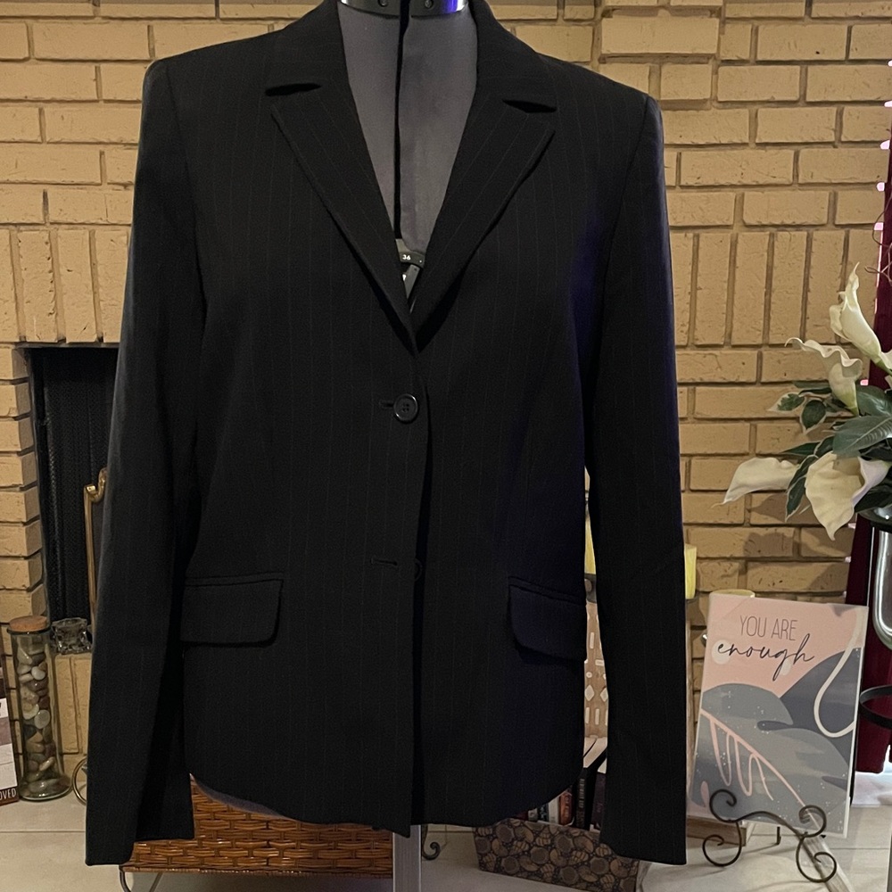 Classic Black Pinstripe Women's Blazer
